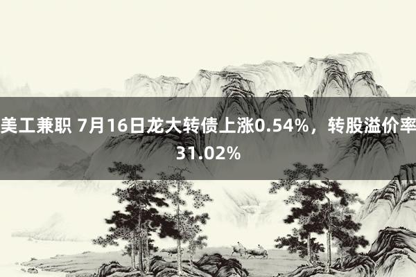 美工兼职 7月16日龙大转债上涨0.54%，转股溢价率31.02%